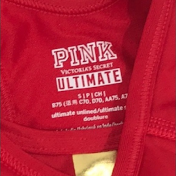 PINK Victoria’s Secret Sports Bra, Red, Small - Picture 4 of 6